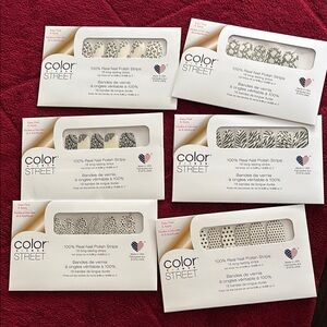 Lot of 6 clear overlay with design Color Street Monochrome Nail Art Collection